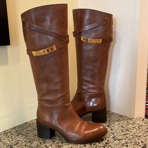 SARTORE of PARIS Brown Leather Knee Boots